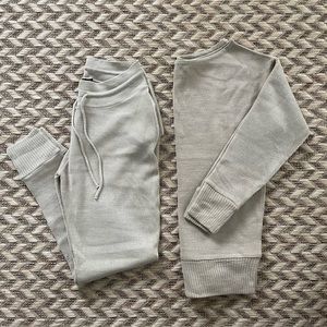 Knit sweater and jogger lounge set
